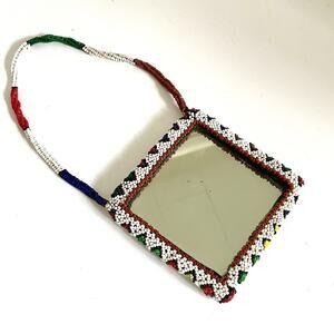 Mirror Vintage Handmade Beaded South Africa Or South America - 301